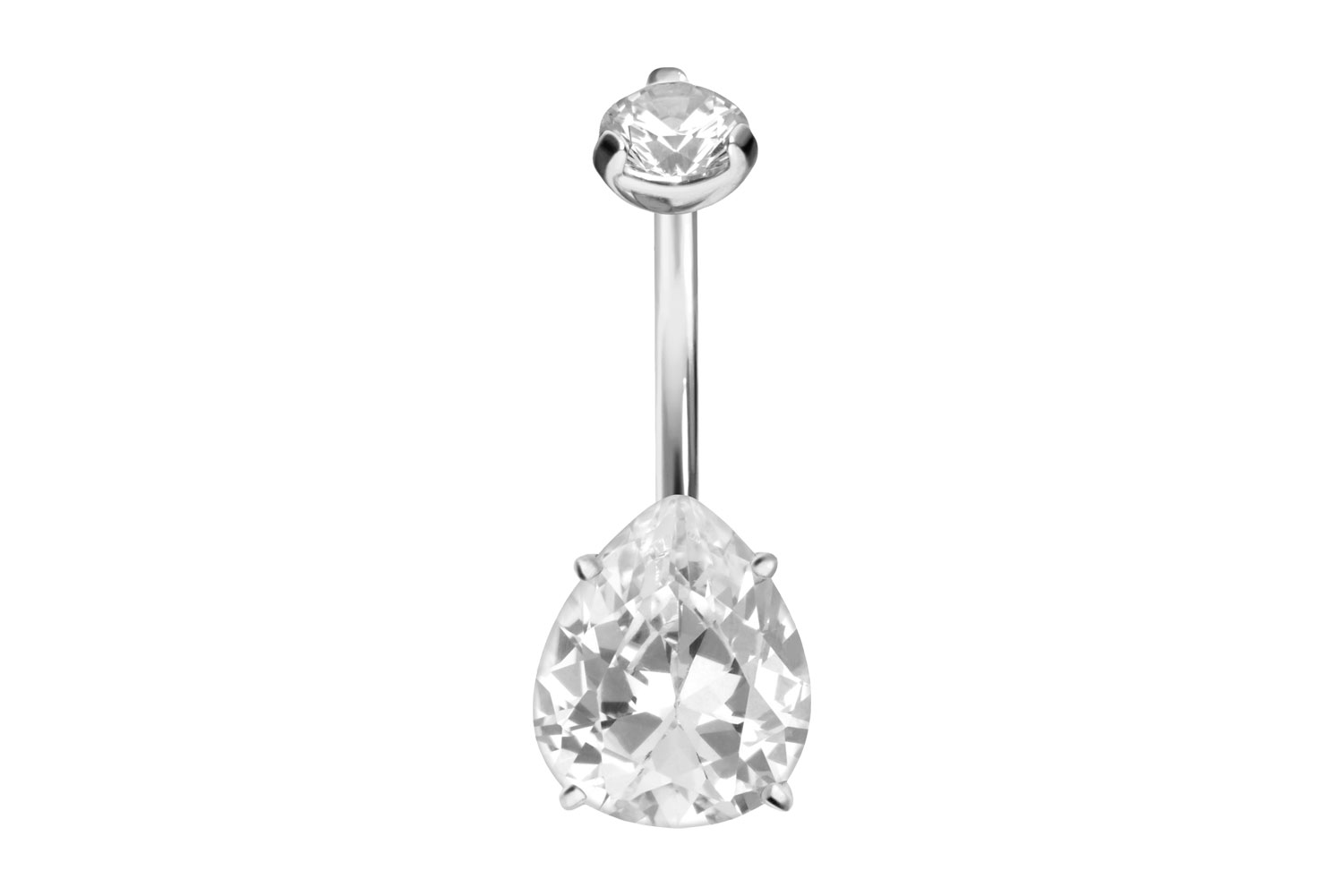 Titan Bananabell Piercing mit Innengewinde KRISTALLTROPFEN